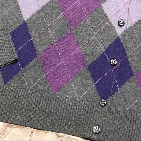 Lane Bryant Argyle Cardigan Sweater - Size 14/16 - Picture 3 of 6
